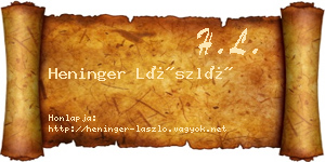 Heninger László névjegykártya