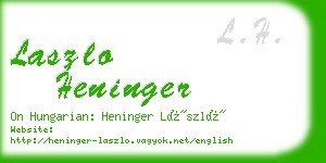 laszlo heninger business card